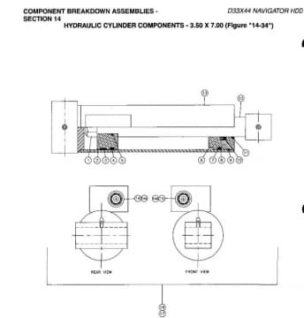 278769015 Шток гидроцилиндра подъема лафета 24x40A - 36x50 SII